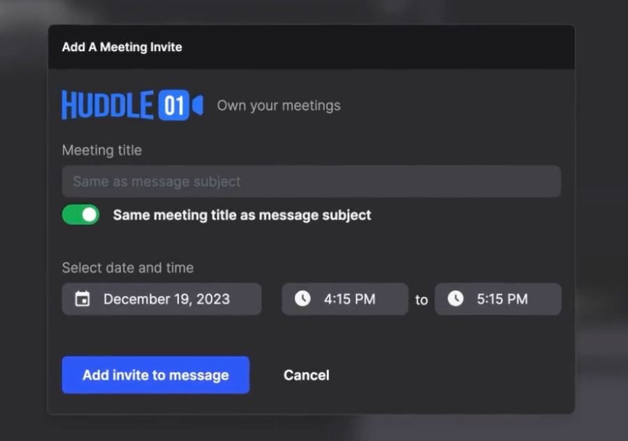 schedule meeting modal